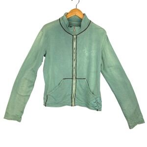 ZENsei Zip Up Yoga Jacket Teal Women's Medium‎ Casual Soft Knit Top Sweatshirt